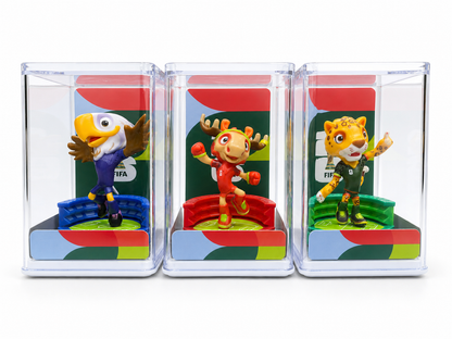 FIFA World Cup 2026™ Official Mascot Figurine Set – Clutch, Zayu & Maple | All 3 Host Nations | Licensed Collector Display Set with Cases