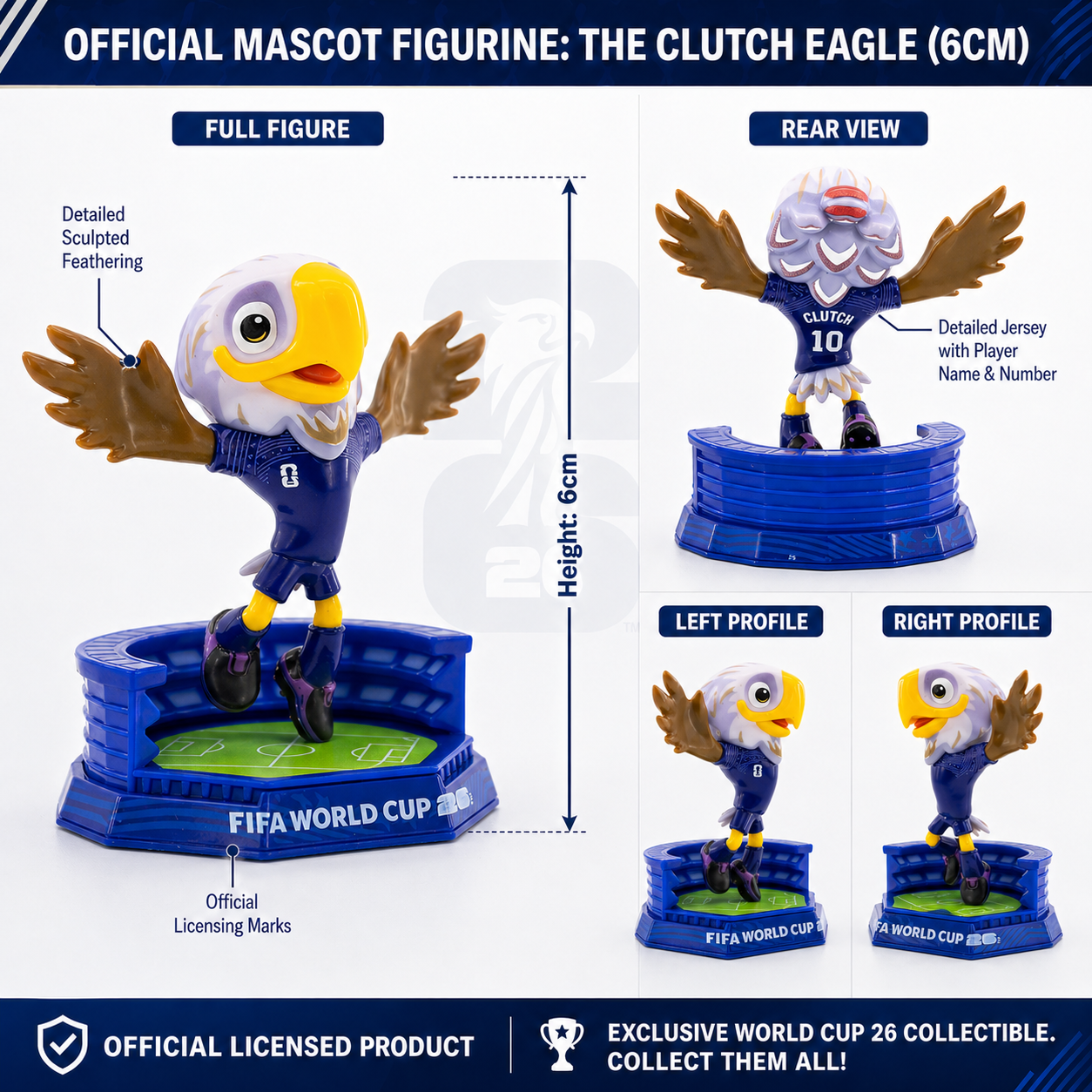 FIFA World Cup 2026™ Official Mascot Figurine Set – Clutch, Zayu & Maple | All 3 Host Nations | Licensed Collector Display Set with Cases