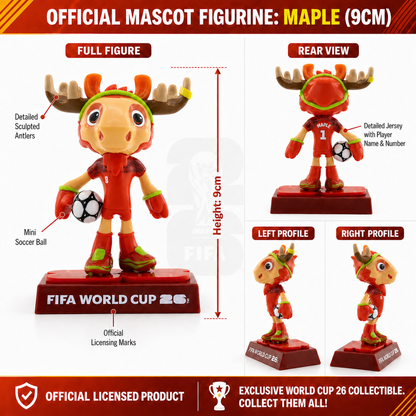 FIFA World Cup 2026™ Official Mascot Figurine Set XL – Clutch, Zayu & Maple | Licensed Collectible (9cm)